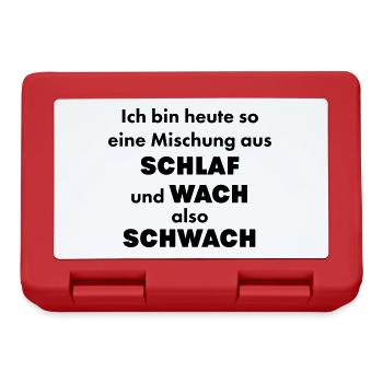 Ich Bin Heute Eine Mischung Aus Schlaf & Wach - Brotdose - Rot - Vorne