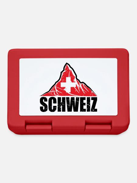 Schweiz Matterhorn - Schweiz Flagge - Brotdose - Rot