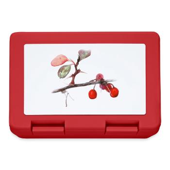 Aquarell Berberitze - Brotdose - Rot - Vorne