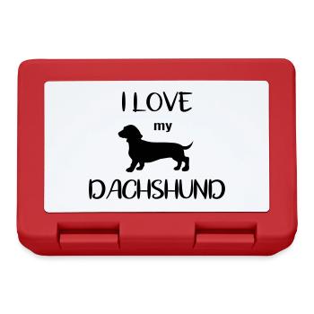 Dackel Hundehalter Geschenk I love My Dachshund - Brotdose - Rot - Vorne