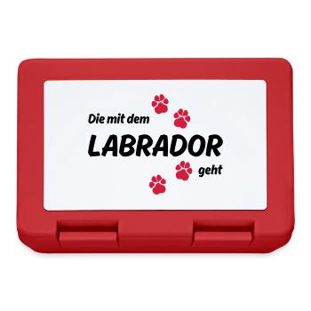 Die mit dem Labrador geht - Hundepfoten - Brotdose - Rot - Vorne
