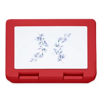 Blue Floral N Monogram - Lunchbox - red - Front