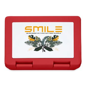 Smiles of happiness sent to each other - Brotdose - Rot - Vorne