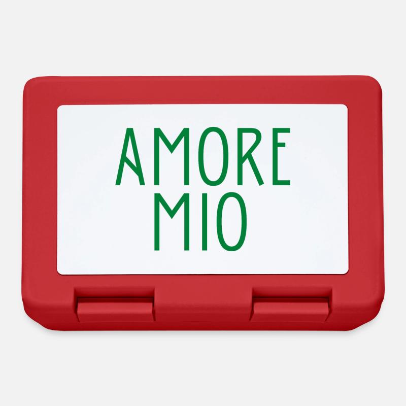 AMORE MIO idée cadeau citation italien mon amour - Boîte à goûter - rouge