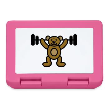 Bear with Weight - Weightlifter Bodybuilder - Lunchbox - pink - Front