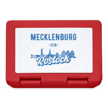 Rostock Mecklenburg Skyline Geschenk - Brotdose - Rot - Vorne