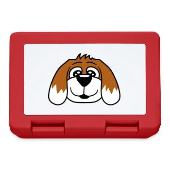 Visage de chien Petit chiot heureux Animal de compagnie - Boîte à goûter - rouge - Devant