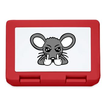 Mouse Nasty Angry Frustrated Aggressive Middle Finger - Lunchbox - red - Front