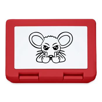 Mouse Nasty Angry Frustrated Aggressive Middle Finger - Lunchbox - red - Front