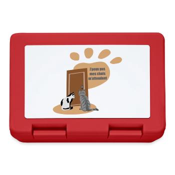 J’peux pas, mes chats m’attendent - Boîte à goûter - rouge - Devant
