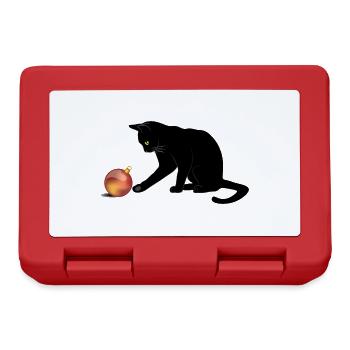 Meowy Weihnachtskatzenliebhaber - Brotdose - Rot - Vorne