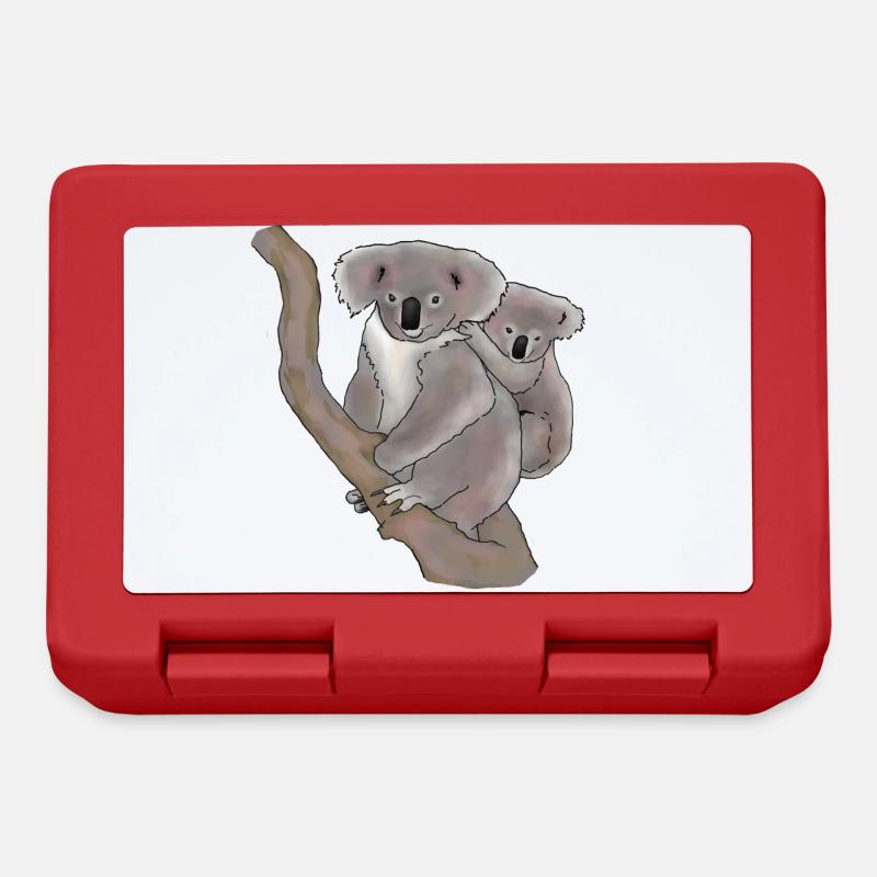 Koala, Mutter und Kind - Brotdose - Rot