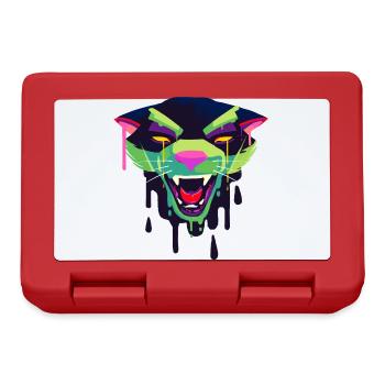 Ein Schönes und Gruseliges Panther Design - Brotdose - Rot - Vorne
