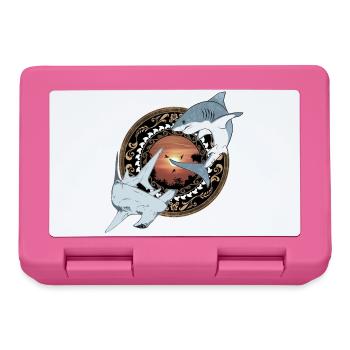 Hammerhead Great White Shark Hawaiian - Lunchbox - pink - Front