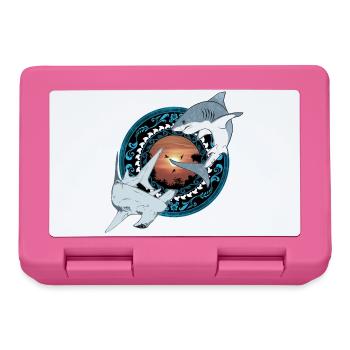 Hammerhead Great White Shark Hawaiian - Lunchbox - pink - Front
