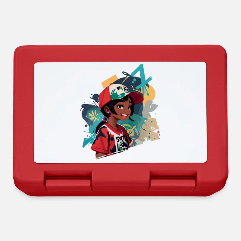 Graffiti Girl - Lunchbox - red
