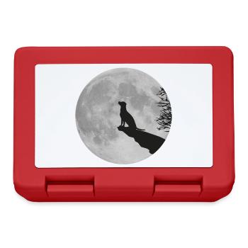 Vollmond Klippe Hund Dog Labrador Werwolf heulen - Brotdose - Rot - Vorne