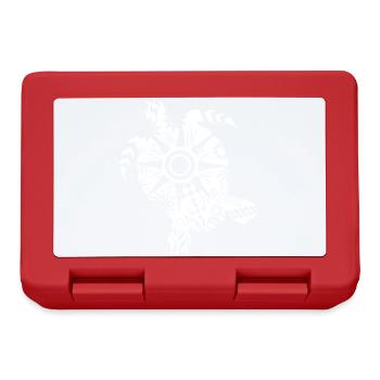 Maori turtle honu tattoo trunk shapes white - Lunchbox - red - Front