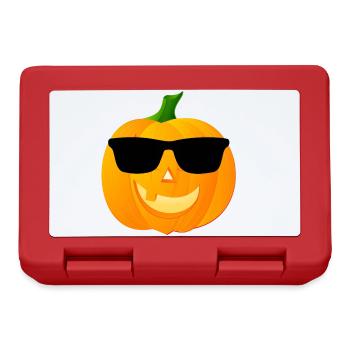 Citrouille d'Halloween avec des lunettes de soleil - Boîte à goûter - rouge - Devant