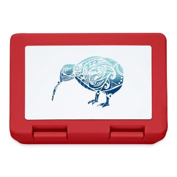 Maori Kiwi Vogel Blau - Geschenkidee - Brotdose - Rot - Vorne