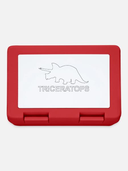 triceratops - Lunchbox - red