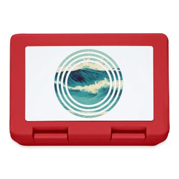 Welle Vintage Aquarell - Brotdose - Rot - Vorne