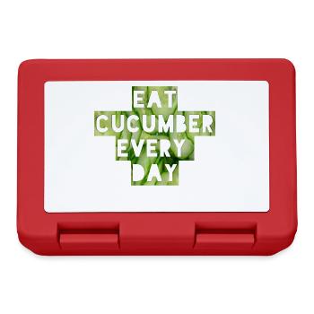 eat cucumber every day - Brotdose - Rot - Vorne