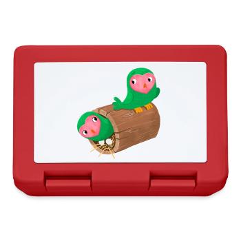Nesting Pfirsichgesicht Lovebirds in einem Protokoll - Brotdose - Rot - Vorne