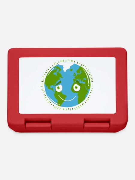 Shy planet EARTH - Lunchbox - red