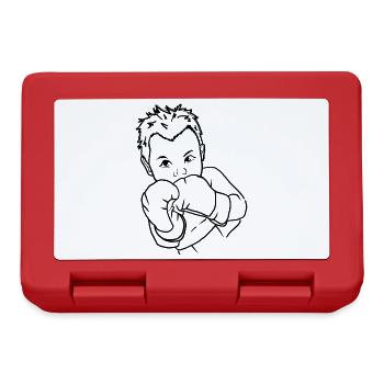 Boxing baby in black - Lunchbox - red - Front