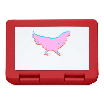 Huhn Hühnchen 3D Effekt - Brotdose - Rot - Vorne