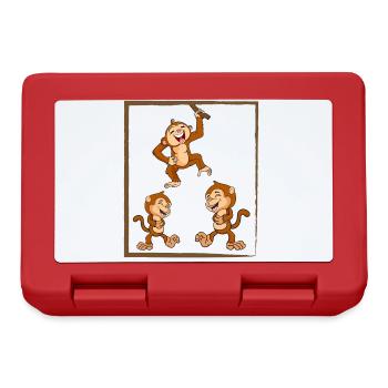 Singes drôles. Singes drôles. - Boîte à goûter - rouge - Devant