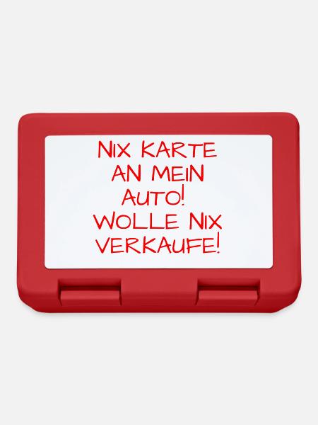 Nix Karte an mein Auto! Wolle nix verkaufe! - Brotdose - Rot