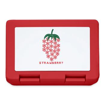 Strawberry, Erdebeere, Abstrakt - Brotdose - Rot - Vorne