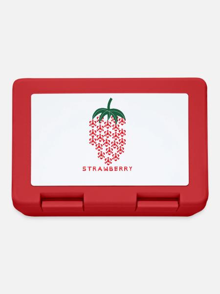 Strawberry, Erdebeere, Abstrakt - Brotdose - Rot