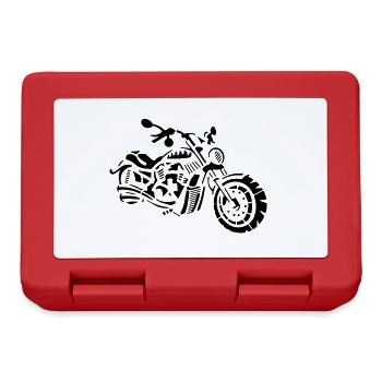 Dessin abstrait de moto chopper - Boîte à goûter - rouge - Devant
