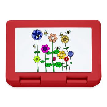 Flowers and bees - spring / summer - Lunchbox - red - Front