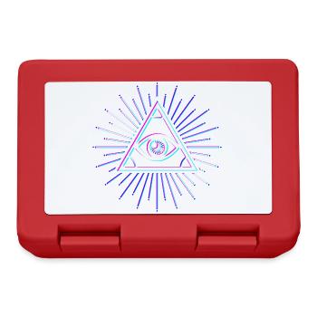 Illuminati all seeing eye blue 3d effect - Lunchbox - red - Front