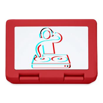 Techno Dj 3d Electro Red Blue tik tok edm weiß - Brotdose - Rot - Vorne