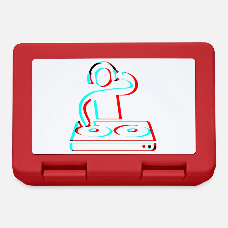 Techno Dj 3d Electro Red Blue tik tok edm blanc - Boîte à goûter - rouge