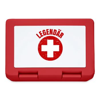 Legendär Spruch Kreuz Rote T-Shirt Pfleger Shirt - Brotdose - Rot - Vorne