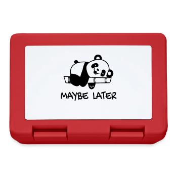 Panda Design Lustig Lazy Relax Design Spruch - Brotdose - Rot - Vorne