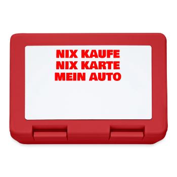 NIX KAUFE NIX KARTE MEIN AUTO - Brotdose - Rot - Vorne