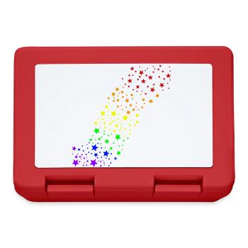Bunte Sterne Regenbogen Farben Geschenkidee LGBT - Brotdose - Rot - Vorne