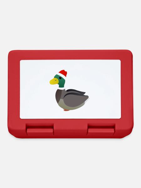 Ente Weihnachten Winter - Brotdose - Rot
