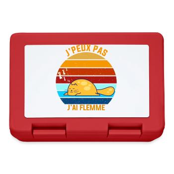 J'peux pas j'ai la flemme rétro vintage - Boîte à goûter - rouge - Devant