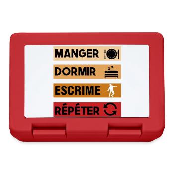 manger . dormir . escrime . répéter - Boîte à goûter - rouge - Devant