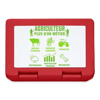 Humour Agriculteur Cadeau homme femme Agriculture - Boîte à goûter - rouge - Devant
