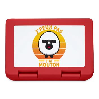 J'Peux Pas J'ai Mouton idée Cadeau mouton - Boîte à goûter - rouge - Devant