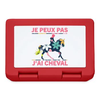 Je peux pas j'ai Cheval, Cheval cadeau femme - Boîte à goûter - rouge - Devant
